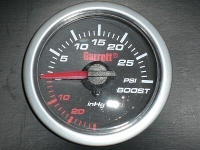 Garrett manifold pressure gauge (-25 to +30 PSI)